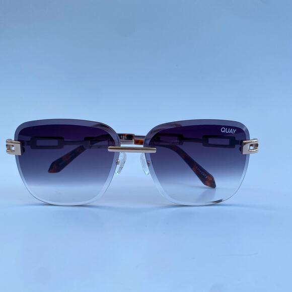Quay Australia No Cap Gold Fade Rimless Sunglasses